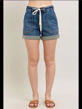 (XL) Judy Blue Denim Relaxed Jogger Shorts Dark Wash Jean Extra Large Sweatpant